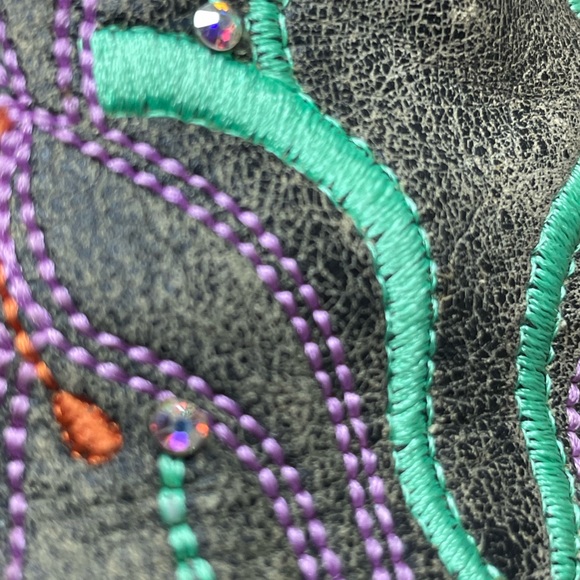 Corral Flowered Embroidery & Rhinestones Western Boots - Sz 4.5 - Picture 9 of 11